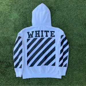 Off-White Virgil Abloh Hoodie Sweatshirt Sweater White Black Pullover